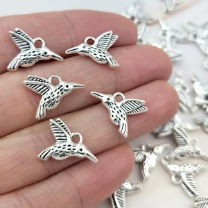 40pcs Hummingbird Charm - Humming Bird - Bird Charm - Tiny Hummingbird - TIny Pendant