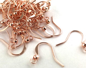 50 Pcs Gold Plated interchangeable Copper Ball Earring Hooks Jewelry Findings ad