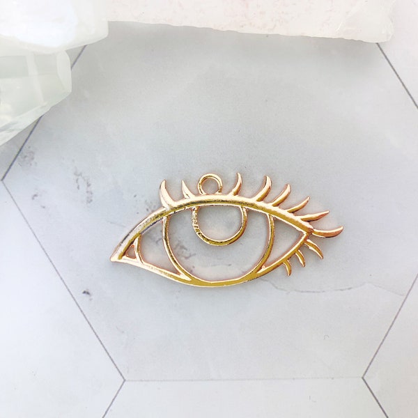 4pcs Rose Gold Evil Eye Charm - Evil Eye Jewelry Pendant - Egyptian Pendant Charm - DIY Resin Craft Supply - MoonLight Supplies