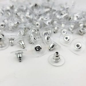 374pcs Silver Earring Backs - Earring Stopper - Barrel Earring Backs - Ear Nuts - Bullet Backs