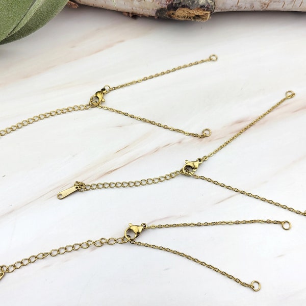 1pcs/5pcs Gold Bracelet Chain -Bracelet Ends - Bracelet Making - Bracelet Blank