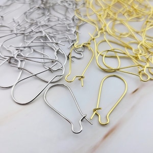 250 Stück Kidney Draht Ohrringe - 24mm Gold Silber Ohrring Haken - Großhandel Oval Hoop Ohr Zubehör