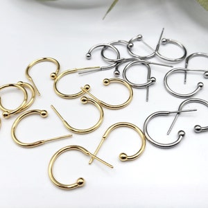 10pcs Stainless Steel Hoops - Tiny Hoop Earrings - Open Hoop Earrings