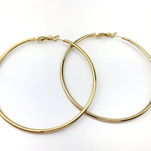 2pcs 60mm Gold Stainless Steel Hoop Earring Findings - DIY Jewelry Supplies - Hoop Earring Blanks