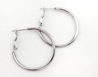 Anneaux de boucle d'oreille en acier inoxydable de 30 mm : Accessoires bijoux DIY