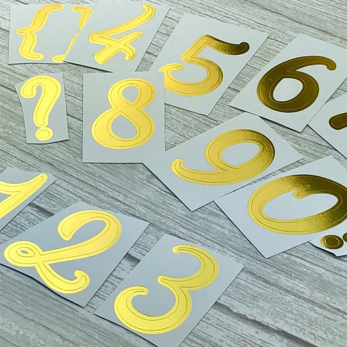 1pcs Gold Number Symbol Stickers Large Gold Foil Number Etsy
