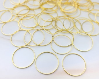 100pcs Gold Circle Connector - Connecting Links - Geometric Connector - Linking Rings