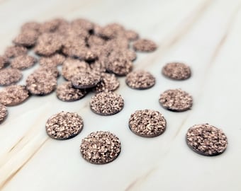 50pcs Wholesale Cabochons 12mm - Round Circle Resin Druzy - Faux Drusy - Glitter Pink Orange Gold Yellow Chunky Druzy Stone