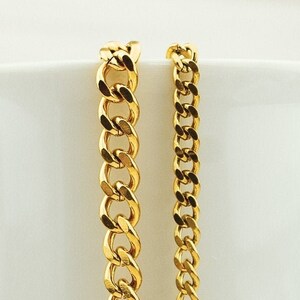 18K Gold Plated Stainless Steel Curb Chain: 5mm Necklace Chain