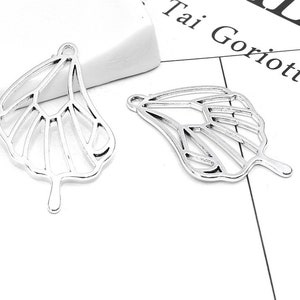 4pcs/30pcs Silver Butterfly Wing - Silver Angel Wing - Wing Pendant - Wing Charm - Angel Wing Charm - Butterfly Wing Charm