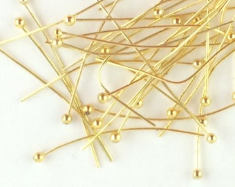 500pcs Gold Wholesale Ball Headpins -  Gold Ball Head Pins Ball End 30mm - Wholesale Jewelry Findings Jewelry Making Supplies Bulk Lot