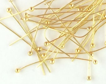 500 alfileres de cabeza redonda dorados: suministros para la fabricación de joyas de 30 mm