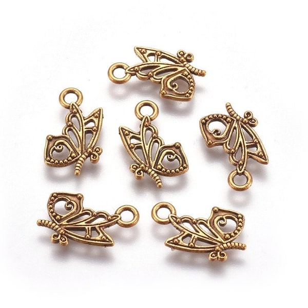 50pcs Gold Butterfly Charms - Butterfly Pendant - Small Charm - Insect Charm - Dainty Charms