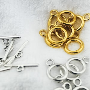 Gold & Silver Toggle Clasps: Bracelet Necklace Connector (20/30 Sets)