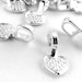 10pcs / 200pcs WHOLESALE Bails - Silver Plated Heart Blank Glue On Bails Jewelry Findings -Craft Supply Necklace Bail Bulk DIY Bead