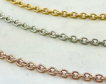 Cadena de acero inoxidable para collar - Eslabones de cable de 45 cm (18 pulgadas), suministros para joyería