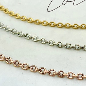 1pcs/10pcs 18inch Stainless Steel Chains - 2mm Rose Gold Silver Chains - Dainty Necklace Chain Supplies - MoonLight Supplies