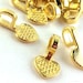 10pcs / 300pcs Wholesale Gold Bails - Necklace Bail Findings - Heart Shape Glue On Blank Bail Supplies Jewelry DIY Flat Plated Blank