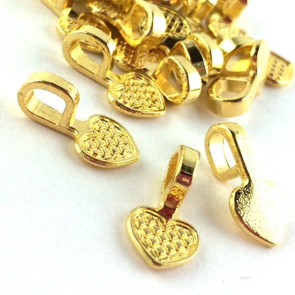 Vente en gros de 10 pièces/300 pièces de cautionnement en or - Apprêts de collier pour cautionnement - Colle en forme de coeur sur caution vierge