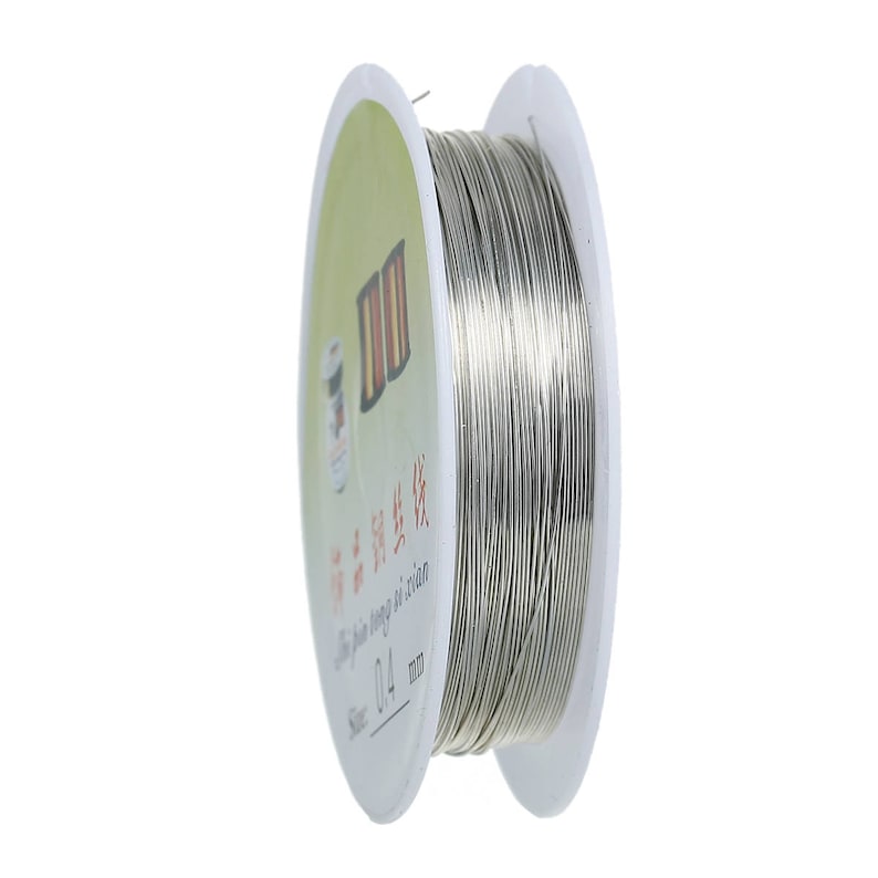 98ft Wholesale Silver Wire .4mm Dia 26 Gauge Beading Round Wire Thread Cord 2 Rolls Approx 15M/Roll Bulk Jewelry Supply Nickel Free image 2