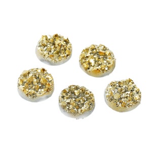 50st gouden Druzy cabochon - Groothandel cabochon 12 mm - Hars edelsteen ronde Druzy Drusy nep geode Druzy platte achterkant cabs DIY levering