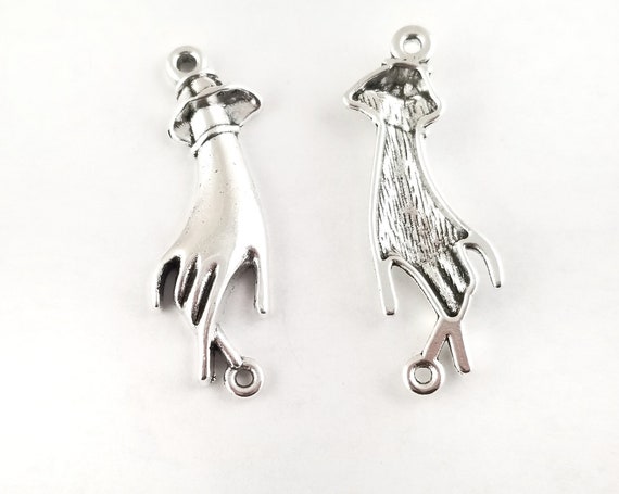 10pcs Silver Hand Connector Charms Hand Links Victorian Charms
