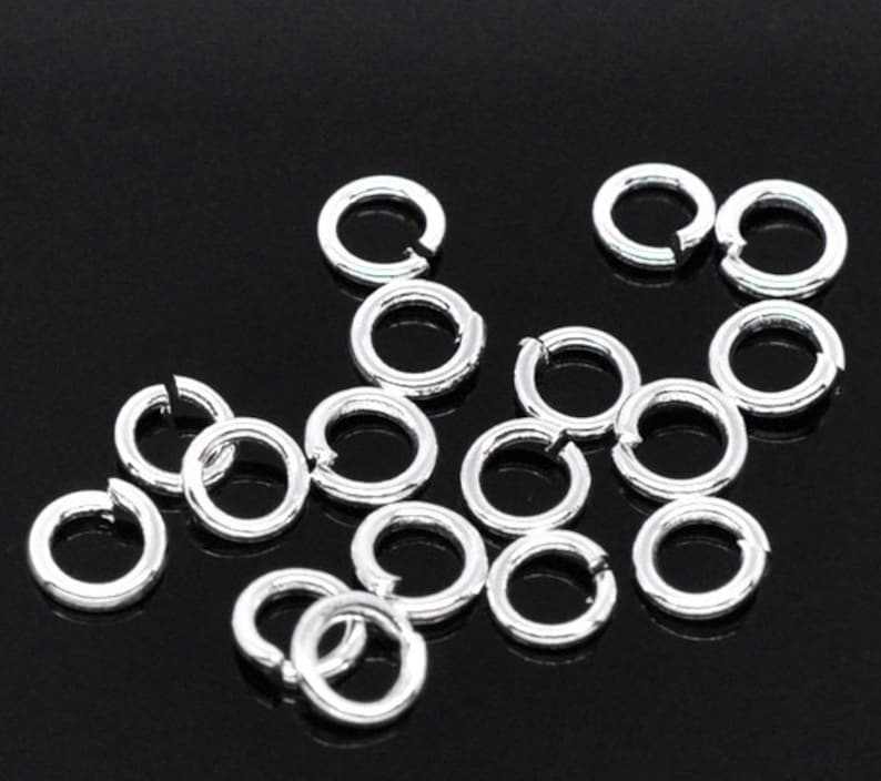 1200 Silver Jump Rings Wholesale Jump Ring Findings 5mm Silver Plated Split Open Jumpring 21 gauge Bulk Lot Silver Split Jump Rings image 2