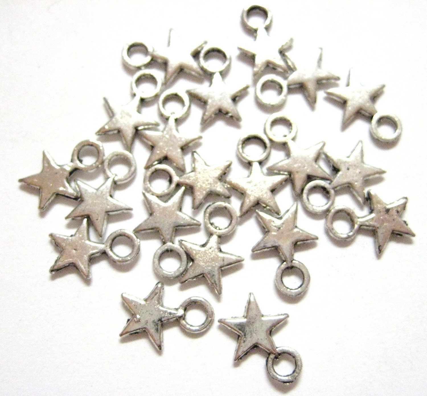 10PCs Stainless Steel Silver Colorful Star-Shaped Charms Jewelry Findings 9*7mm