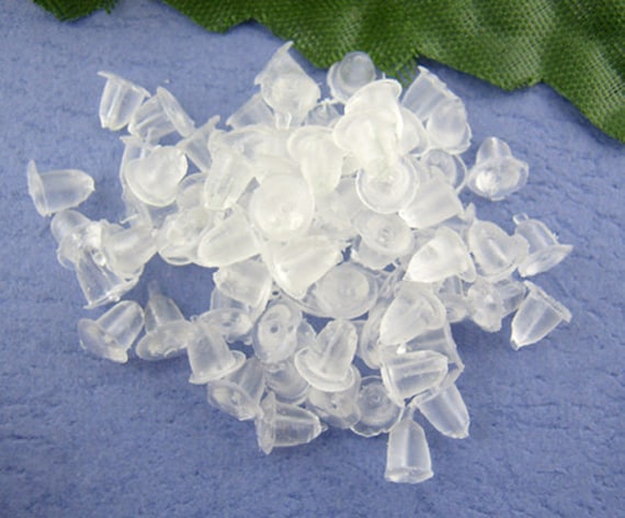 wholesale hot selling 200Pcs Rubber Plastic Clear Earring Backs