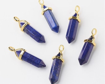 1pcs/10pcs Lapis Lazuli Pointed Bullet Pendant - Lapis Lazuli Pendant - Crystal Pendulum - Lapis Pendant - Pendulum Pendant