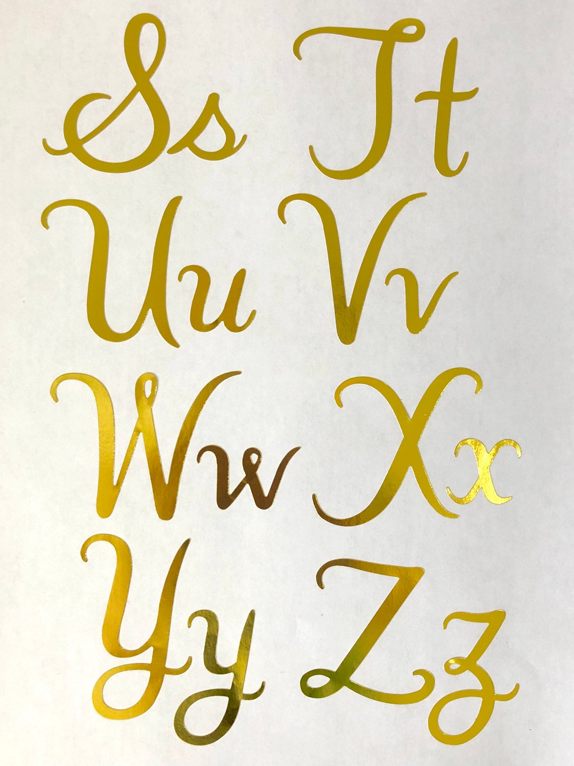 1pcs Gold Cursive Letter Stickers Gold Foil Calligraphy Etsy