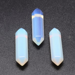 Opalite Gemstone Double Point: Polished Crystal Pendant (30mm)