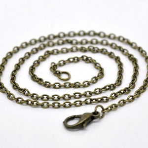 12pcs 18 Inch Antique Brass Necklace Chain Necklace Wholesale Lot 3mm x 2mm Brass Necklace Findings Bulk Necklace Chain Supplies image 2