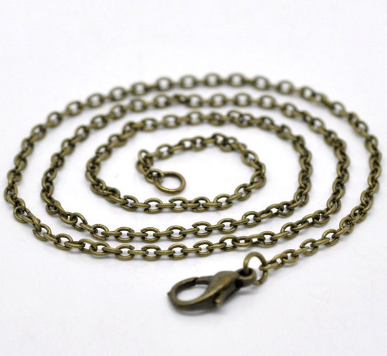 12pcs 24 Inch Antique Brass Necklace Chain Necklace Wholesale Lot Bulk Chain 3mm x 2mm Antique Bronze Bulk Lot Wholesale Necklaces image 2