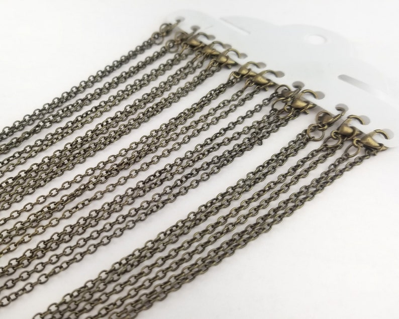 60pcs 18 inchBronze or Silver Necklace Chains Silver Chains Bulk Necklace Chains Wholesale Necklace Chains Gold Plated Necklace Chains image 6