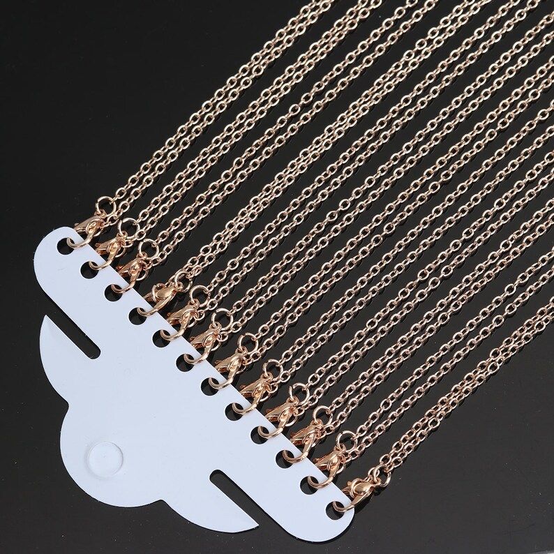 60pcs 18 inchBronze or Silver Necklace Chains Silver Chains Bulk Necklace Chains Wholesale Necklace Chains Gold Plated Necklace Chains image 8