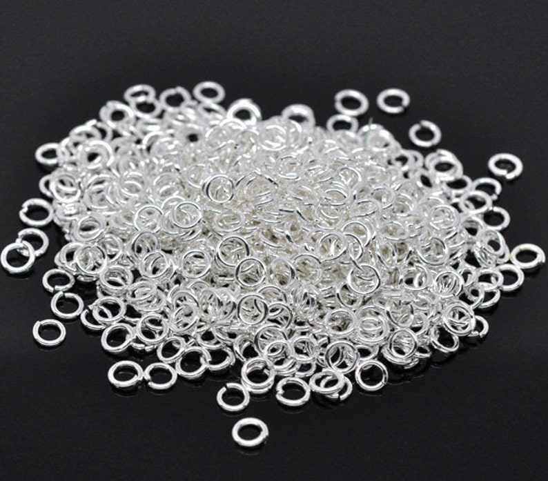 1200 Silver Jump Rings Wholesale Jump Ring Findings 5mm Silver Plated Split Open Jumpring 21 gauge Bulk Lot Silver Split Jump Rings image 1