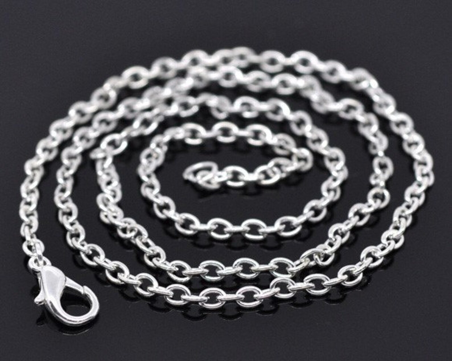 12pcs 18 Inch Silver Necklace Chains Silver Plated Chain Etsy