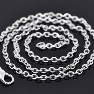 12pcs 24inch Silver Necklace Chains Silver Plated Chain Necklace 3mm x 2mm Lobster Clasp Jewelry Findings Wholesale Bulk Lot Chain image 2