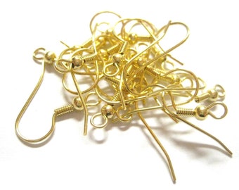 270pcs Wholesale Gold Earring Hooks - Gold Plated Ear Wires - French Hooks - Earring Component Findings - Gold Ear Hook Bulk Lot Earwire