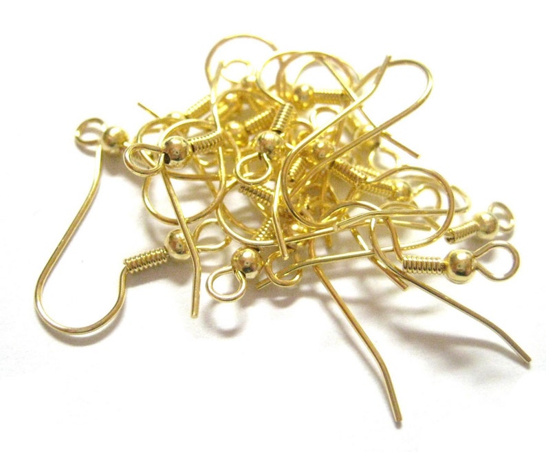 270pcs Wholesale Gold Earring Hooks Gold Plated Ear Wires French Hooks Earring Component Findings Gold Ear Hook Bulk Lot Earwire image 1