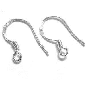 4pcs 925 Sterling Silver Earring Hooks Sterling Ear Wires Sterling Earring Hooks Wholesale Ear Hooks Sterling Hooks image 3