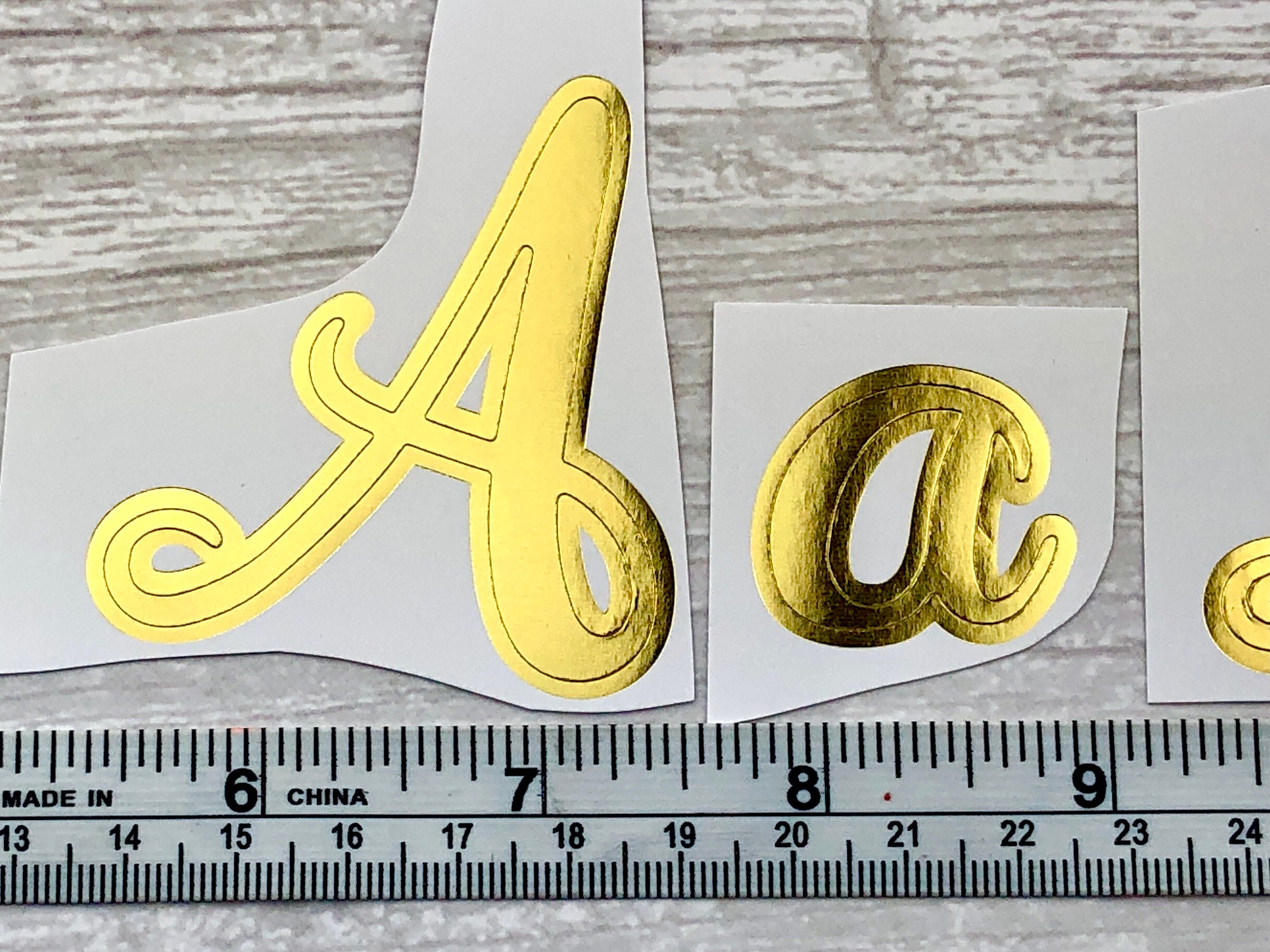 Sticko 1-Inch Susy Ratto Brush Letter Stickers, Golden Foil