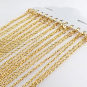 60pcs 18 inchBronze or Silver Necklace Chains Silver Chains Bulk Necklace Chains Wholesale Necklace Chains Gold Plated Necklace Chains image 4