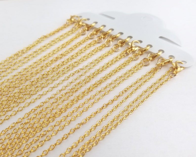 60pcs 18 inchBronze or Silver Necklace Chains Silver Chains Bulk Necklace Chains Wholesale Necklace Chains Gold Plated Necklace Chains image 4