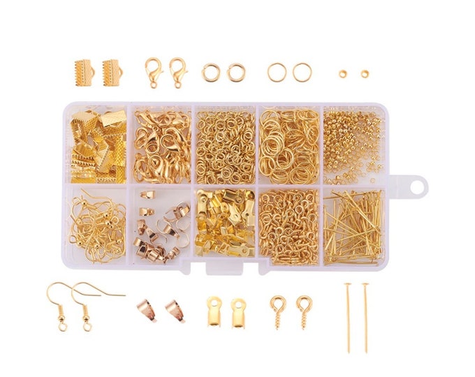 DIY Jewelry Making Supplies Kit: Starter Findings - Hooks, Pins, Rings