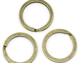 20pcs Wholesale Key Ring Keychain -Bronze Split Key Ring - Brass Split Ring 25mm x 2mm- Large Round Split Rings - Wholesale Brass