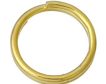 300pcs 7mm Gold Jump Rings - Gold Split Ring Findings - Wholesale DIY Jewelry Supplies Nickel Free Double Connector Small Tiny Rings