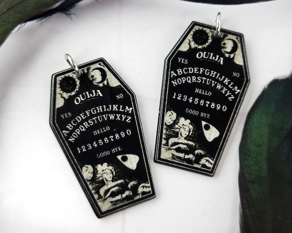 Ouija Board Coffin Charms: Black & White Resin (2pcs)