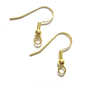 270pcs Wholesale Gold Earring Hooks Gold Plated Ear Wires French Hooks Earring Component Findings Gold Ear Hook Bulk Lot Earwire image 2